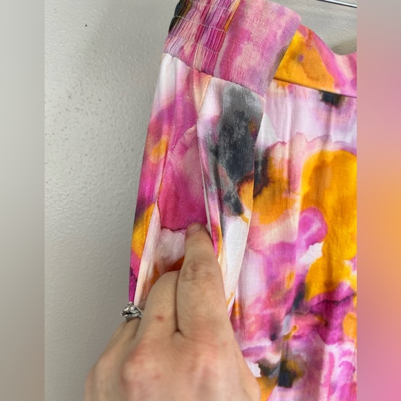 Torrid 3X Pink Orange Watercolor High Low Skirt Whimsical Spring Summer Plus Sz - Picture 7 of 16